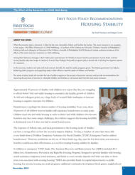 Policy Recommendations - Housing