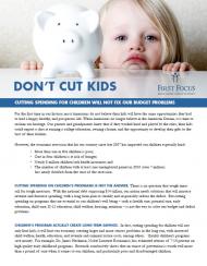 Cutting Spending for Children Will Not Fix our Budget Problems