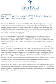 Impact of the President's FY 2012 Budget Request on Child Nutrition Programs