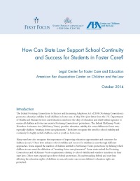 How Can State Law Support School Continuity and Success for Students in Foster Care?