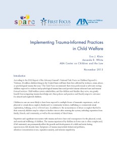 Implementing Trauma-Informed Practices in Child Welfare