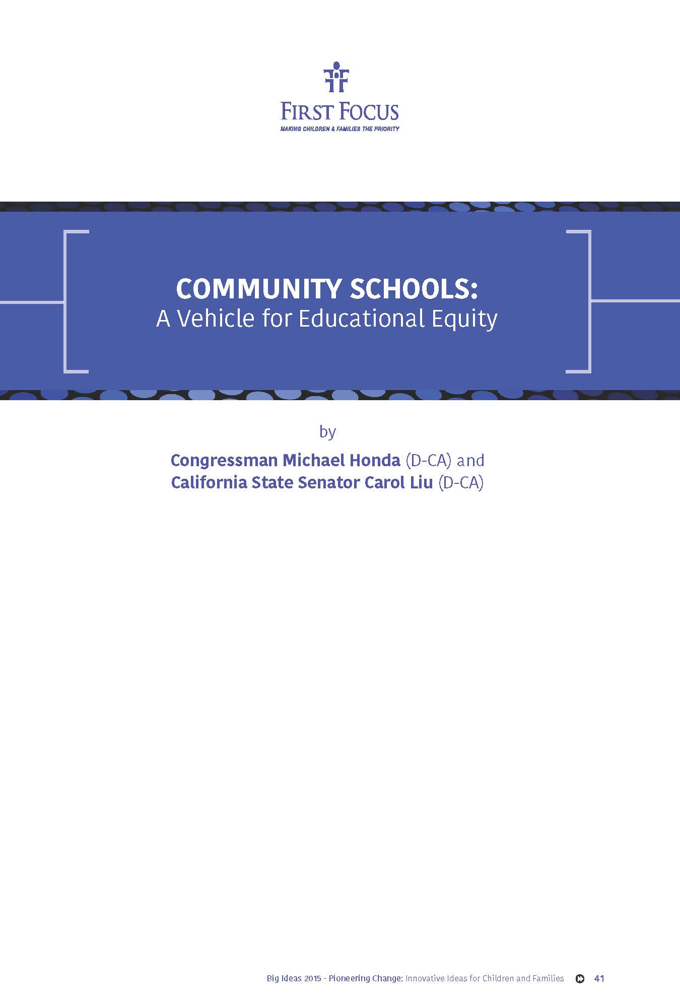 Community Schools: A Vehicle for Educational Equality 