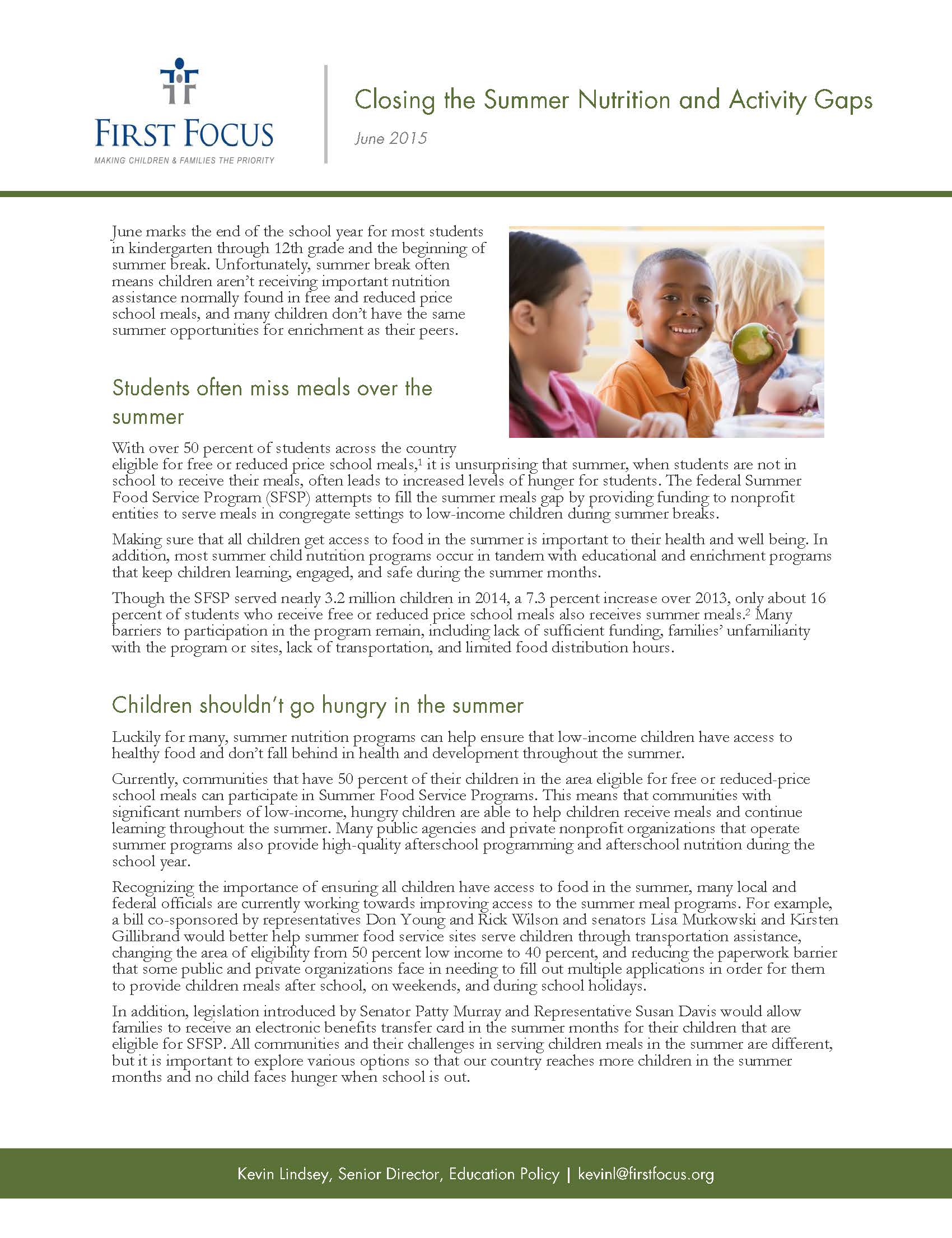 Closing the Summer Nutrition and Activity Gaps_Page_1